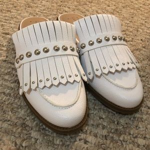 NEW White Studded Slip-on Loafers